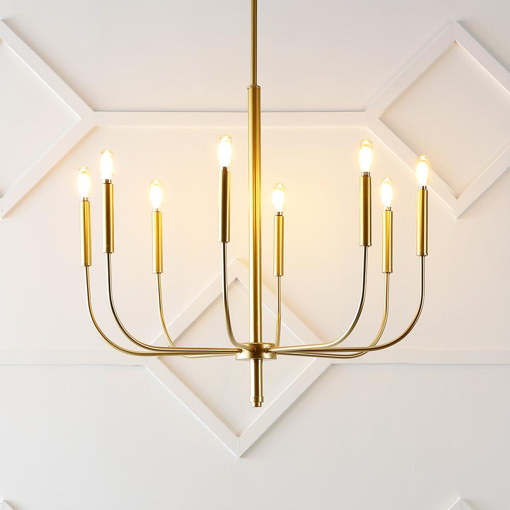 Amoros Modern Mid Century Iron LED Chandelier. Picture 6