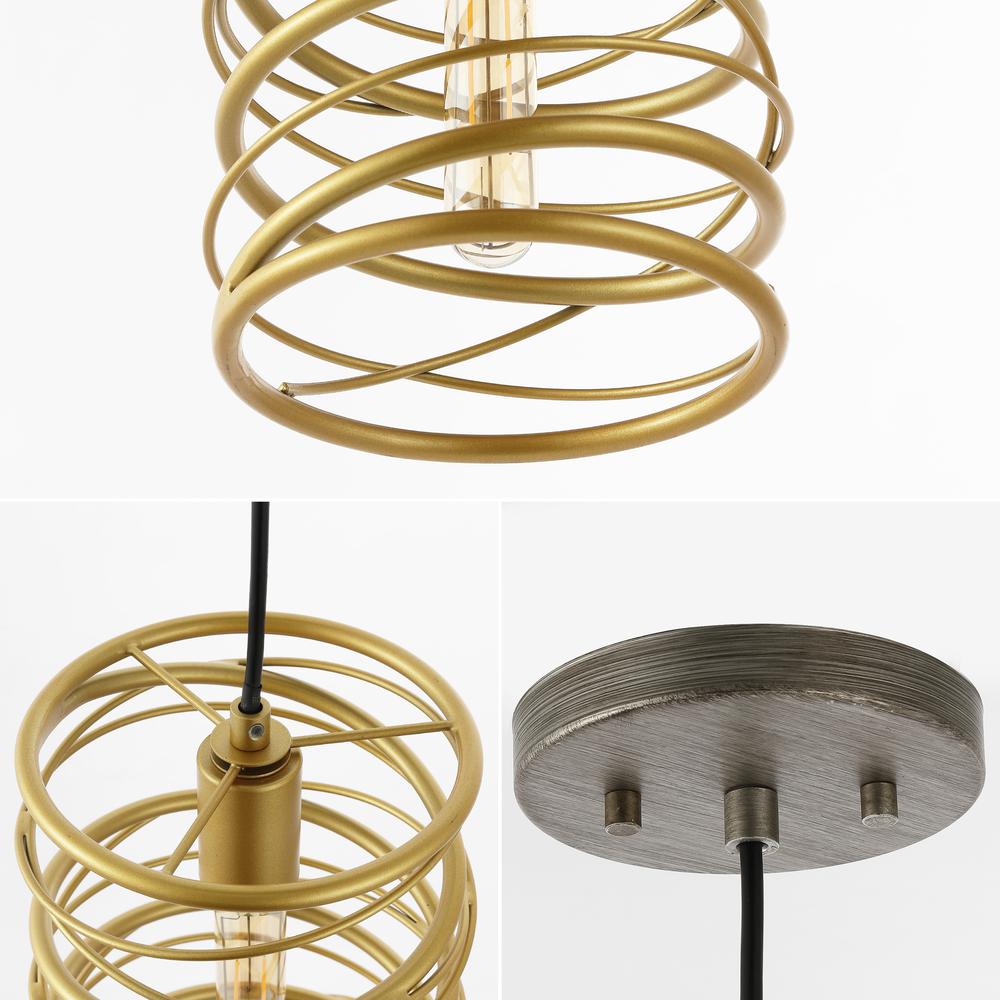 Helisa 1-Light Modern Contemporary Iron Spiral Led Pendant. Picture 4