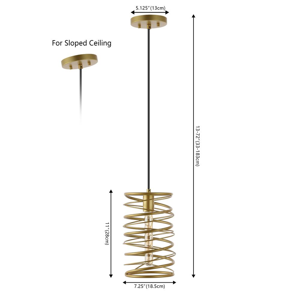 Helisa 1-Light Modern Contemporary Iron Spiral Led Pendant. Picture 8