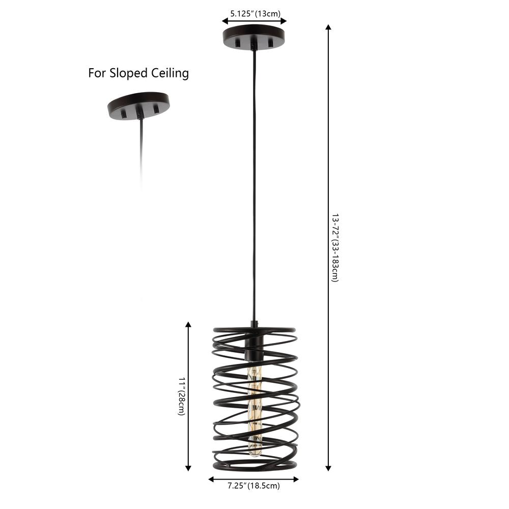 Helisa 1-Light Modern Contemporary Iron Spiral Led Pendant. Picture 8