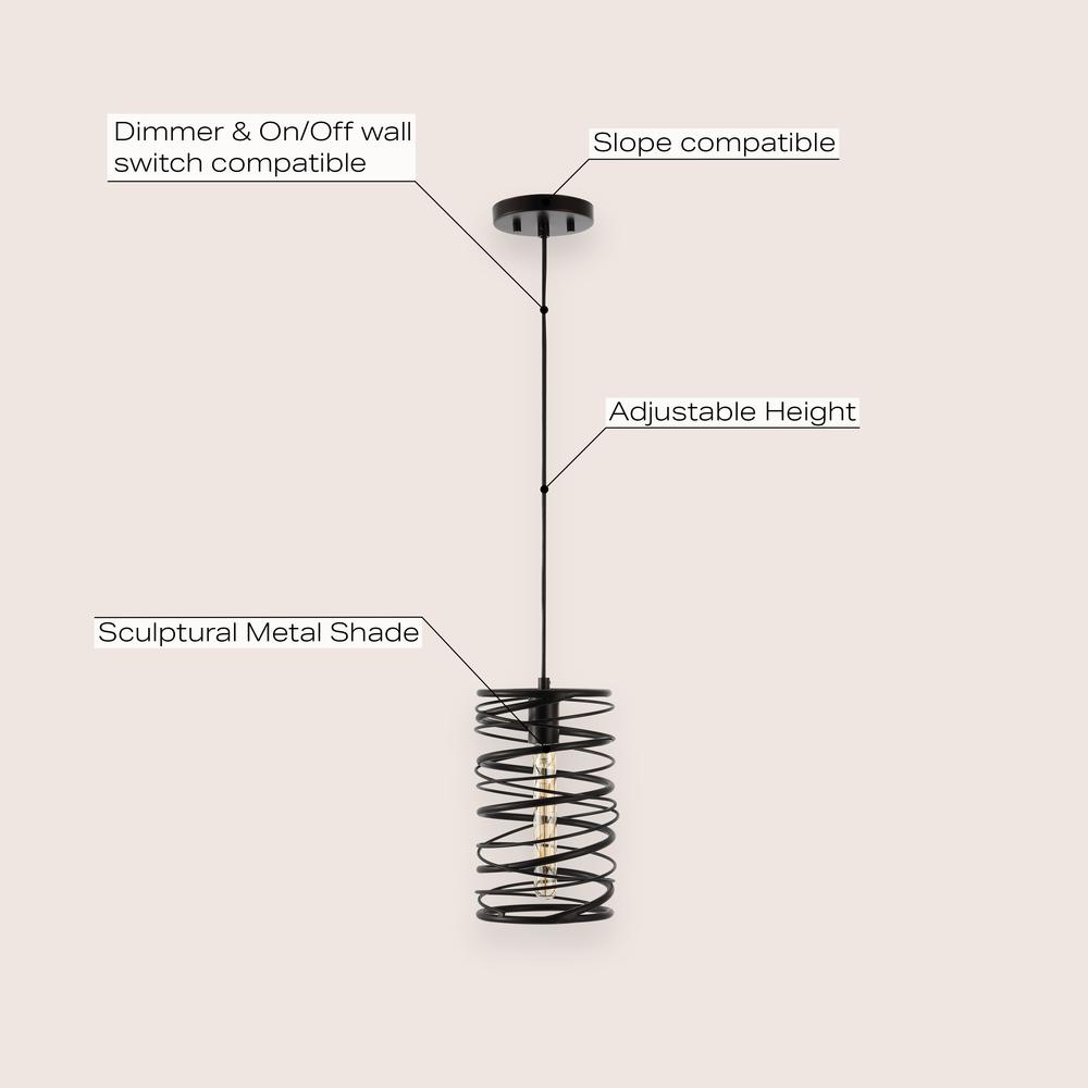 Helisa 1-Light Modern Contemporary Iron Spiral Led Pendant. Picture 5