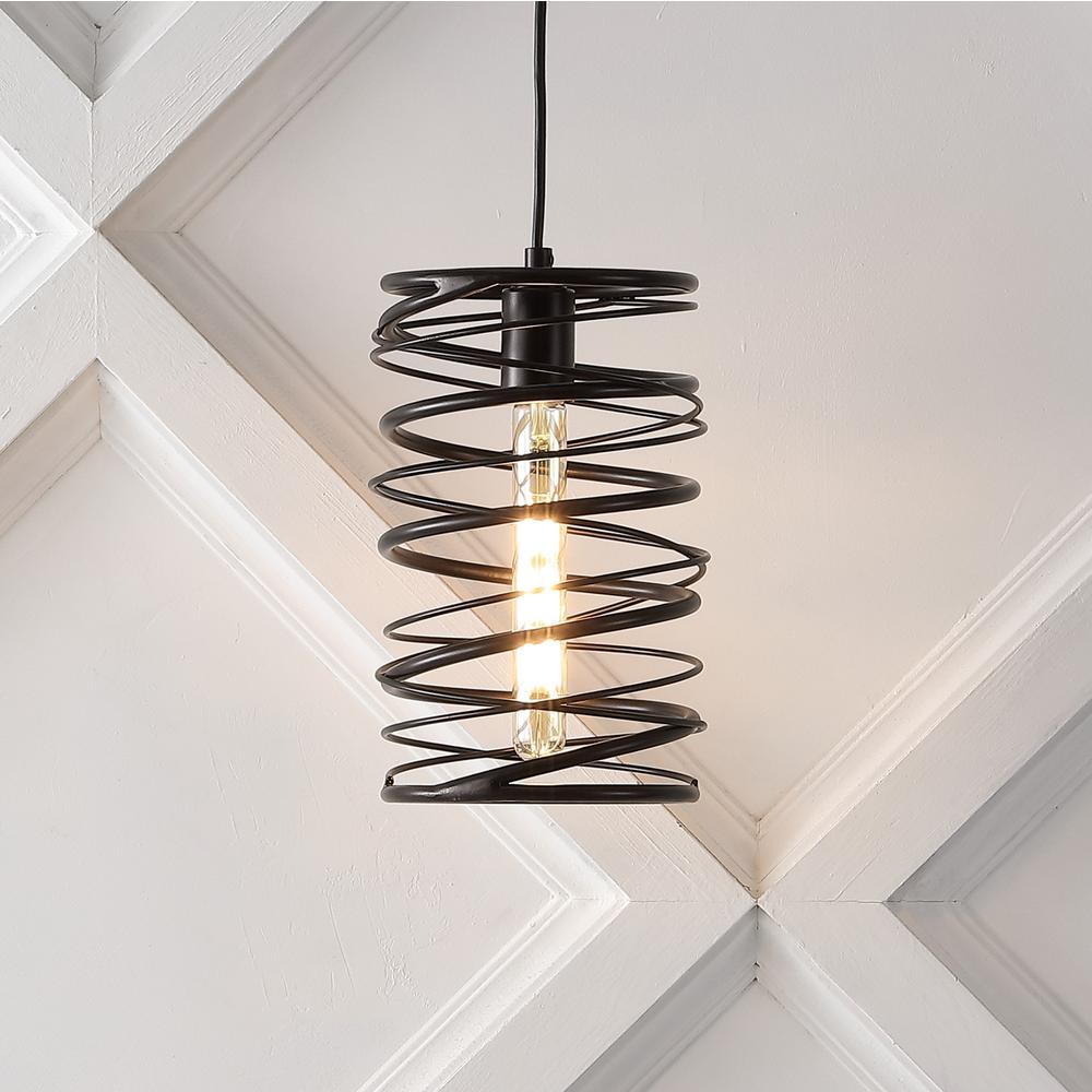 Helisa 1-Light Modern Contemporary Iron Spiral Led Pendant. Picture 6