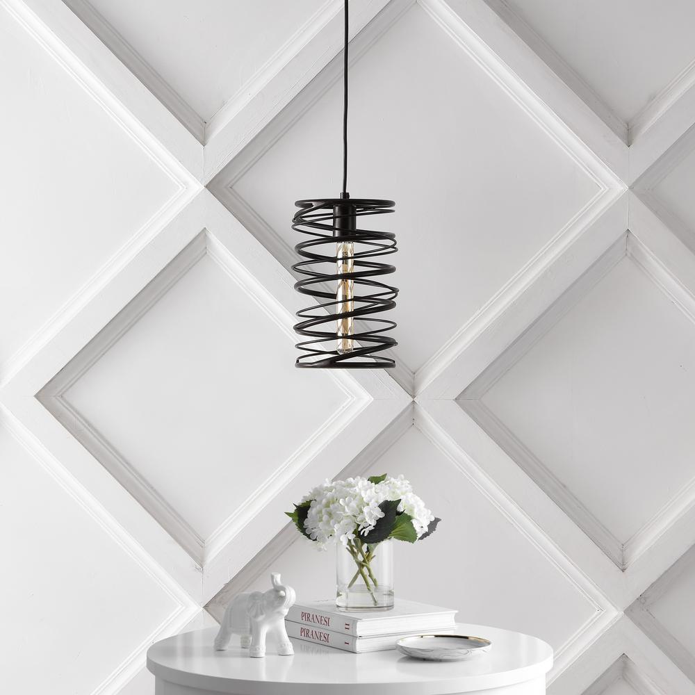 Helisa 1-Light Modern Contemporary Iron Spiral Led Pendant. Picture 7