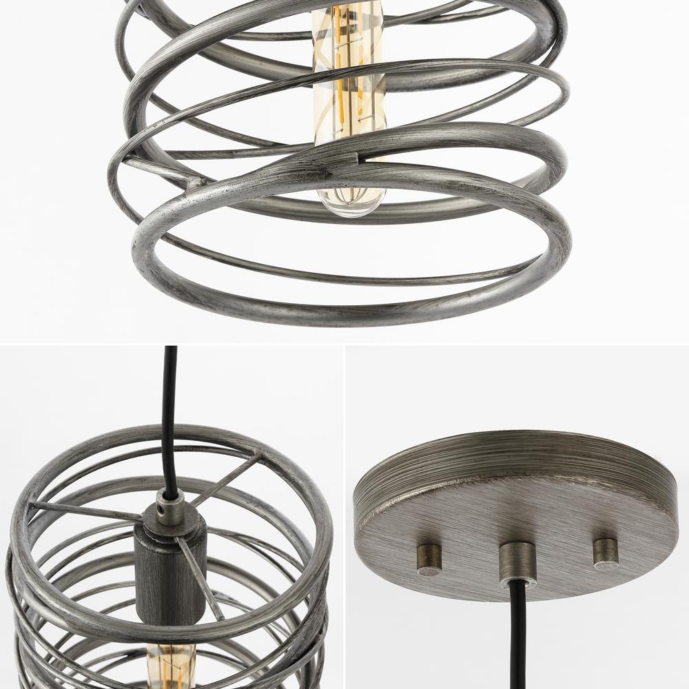 Helisa 1-Light Modern Contemporary Iron Spiral Led Pendant. Picture 4