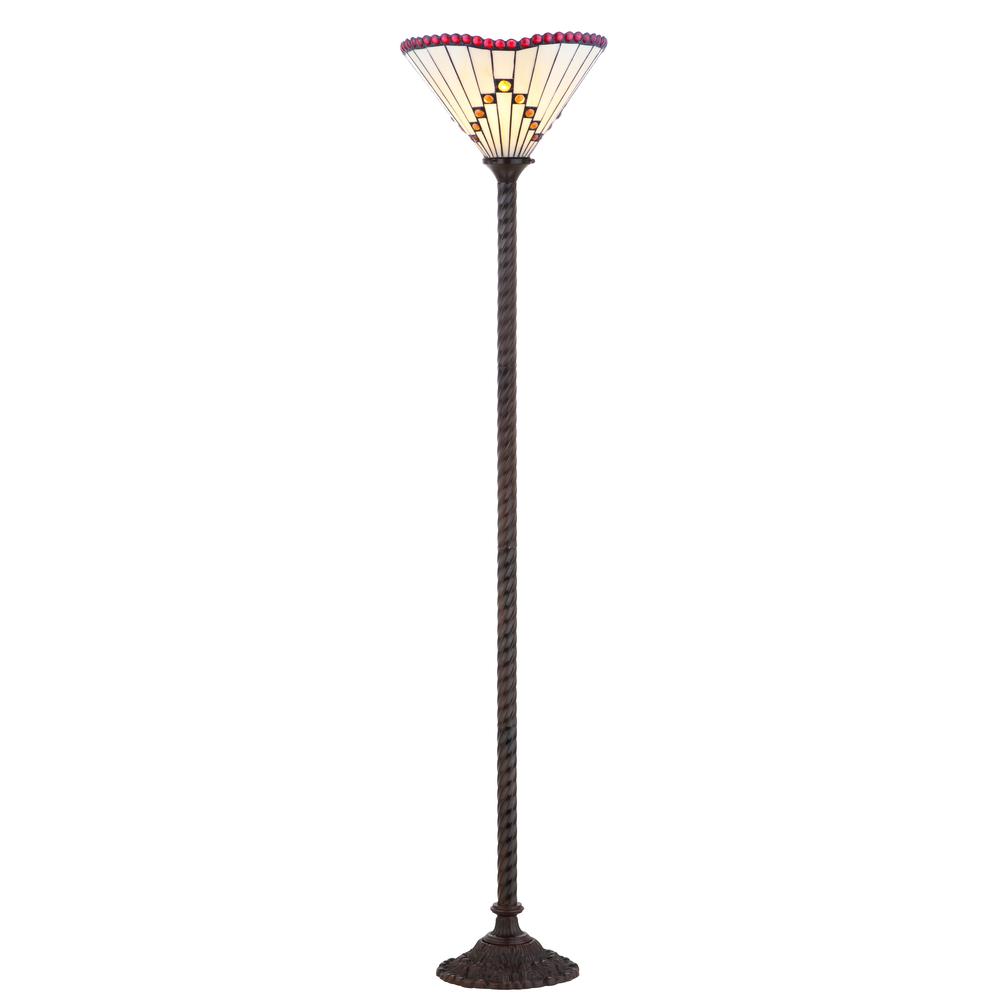 Smith Tiffany Style Torchiere Led Floor Lamp. Picture 1