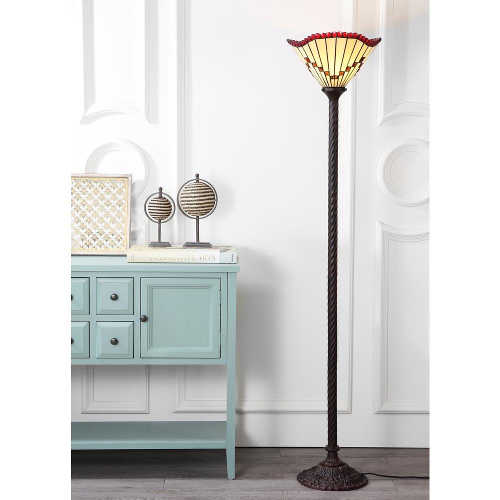 Smith Tiffany Style Torchiere Led Floor Lamp. Picture 5