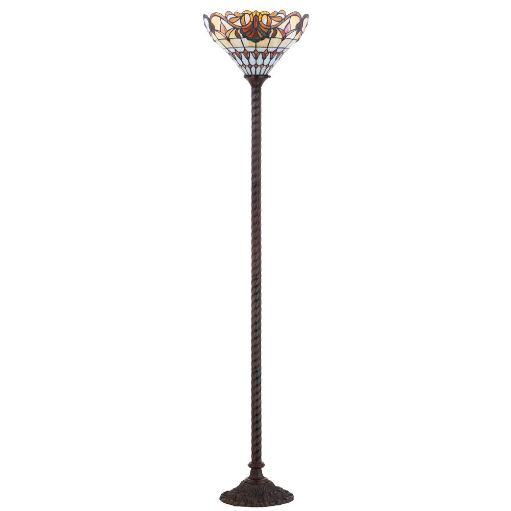 Davis Tiffany Style Torchiere LED Floor Lamp. Picture 2