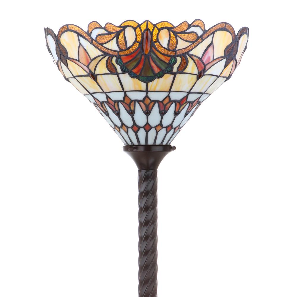 Davis Tiffany Style Torchiere LED Floor Lamp. Picture 8