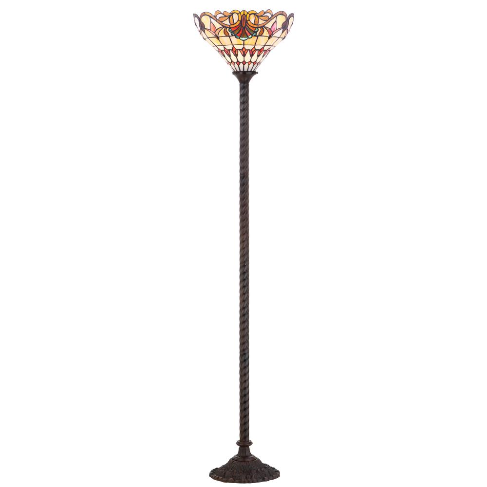Davis Tiffany Style Torchiere LED Floor Lamp. Picture 1