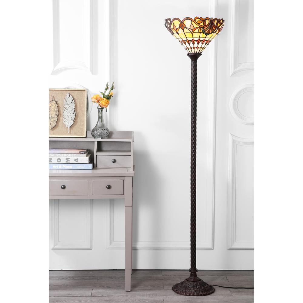 Davis Tiffany Style Torchiere LED Floor Lamp. Picture 5