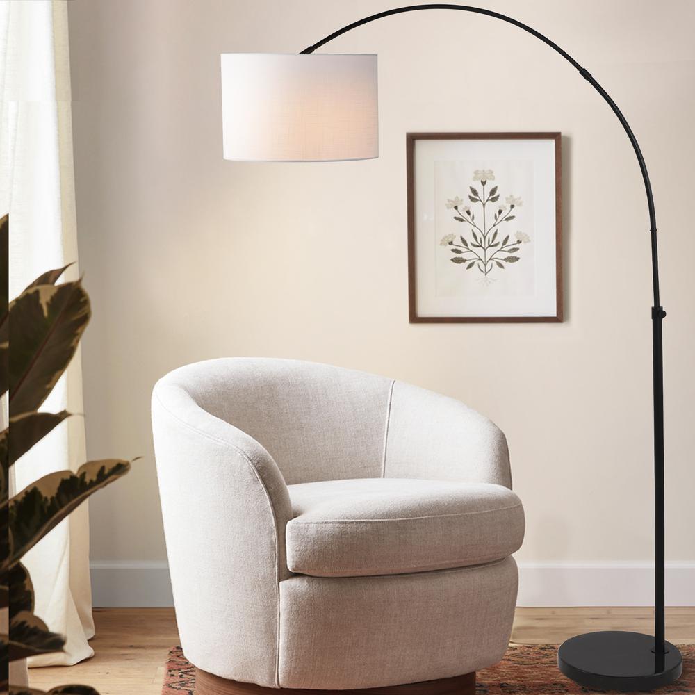 Vintage Head and Height Adjustable Iron LED Arc Floor Lamp with Smart Bulb. Picture 6