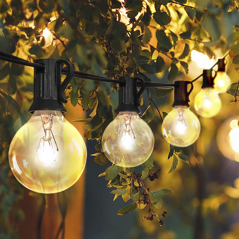 Indoor/Outdoor Rustic Incandescent G Bistro Globe Bulb String Lights. Picture 8