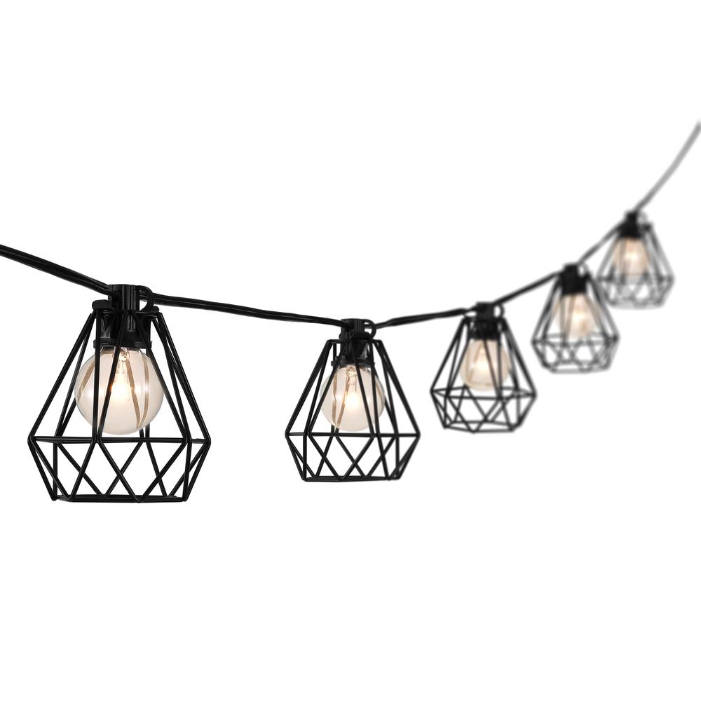 Indoor/Outdoor Transitional Incandescent G Diamond Cage String Lights. Picture 6