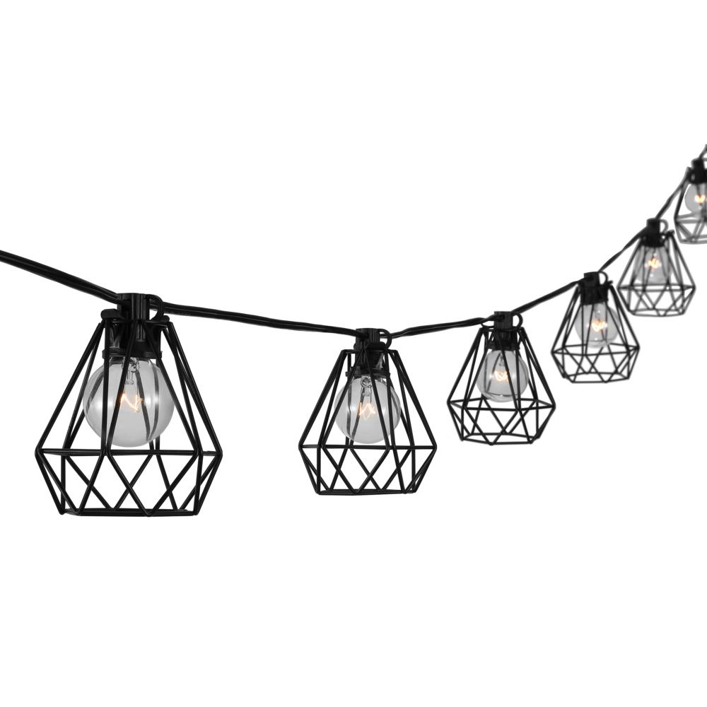 Indoor/Outdoor Transitional Incandescent G Diamond Cage String Lights. Picture 1