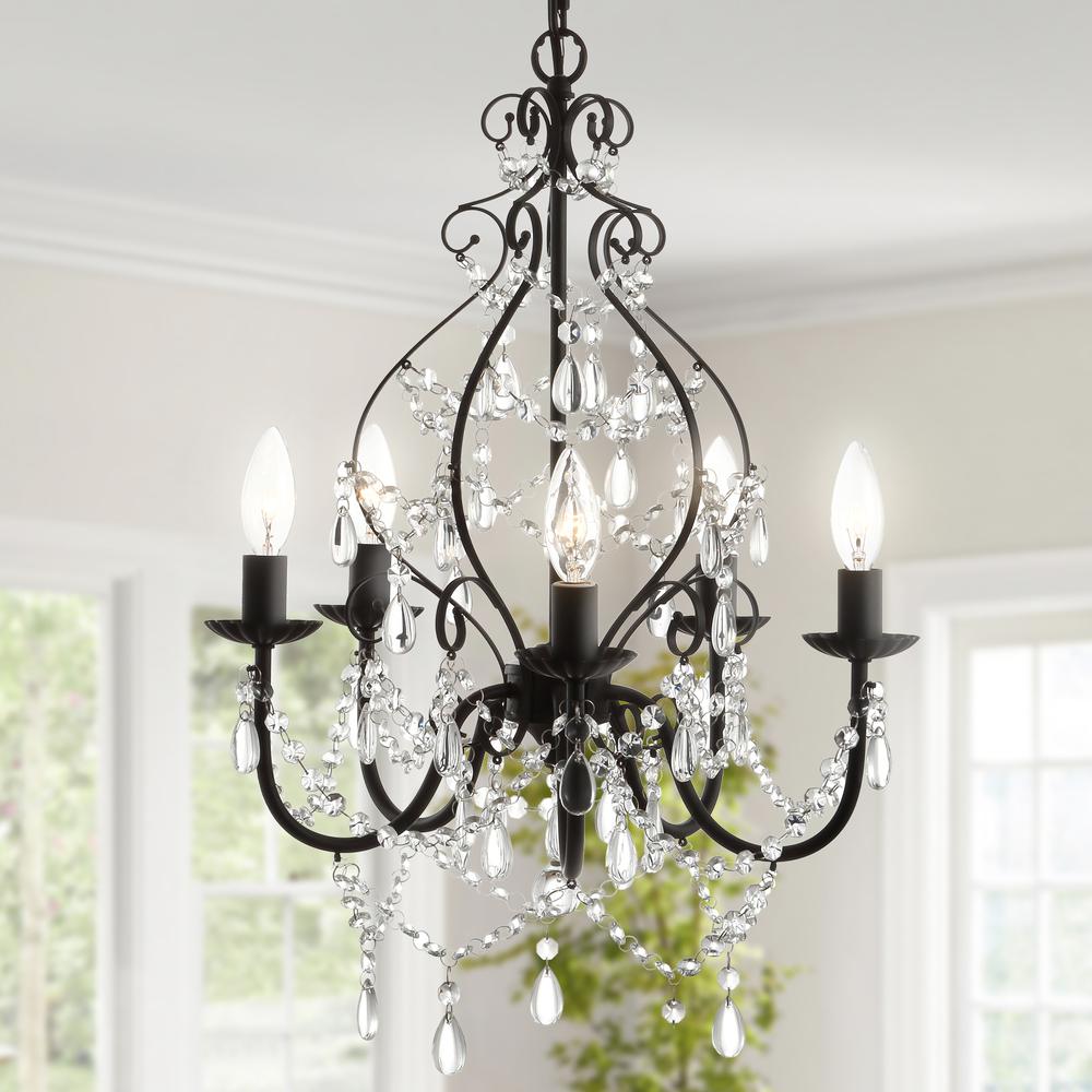 Maura Crystal/Metal LED Chandelier. Picture 14
