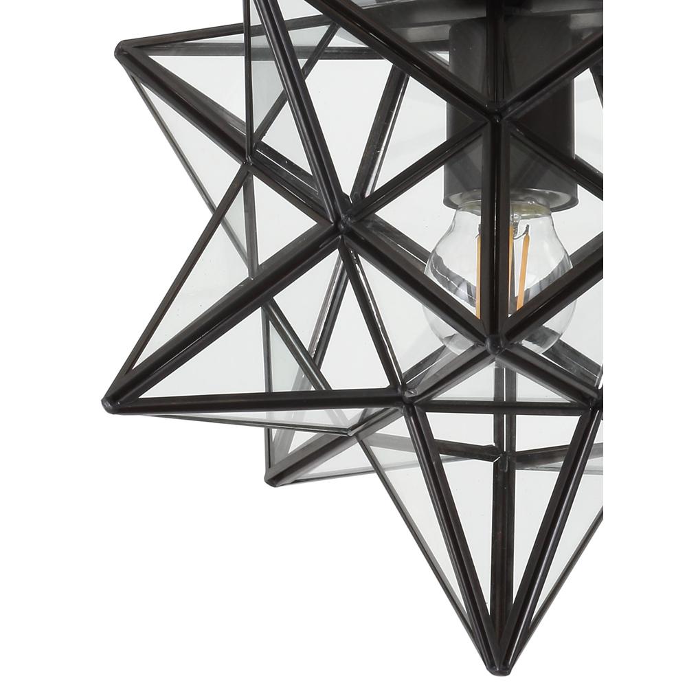 Stella Moravian Star Metal/Clear Glass LED Pendant. Picture 5