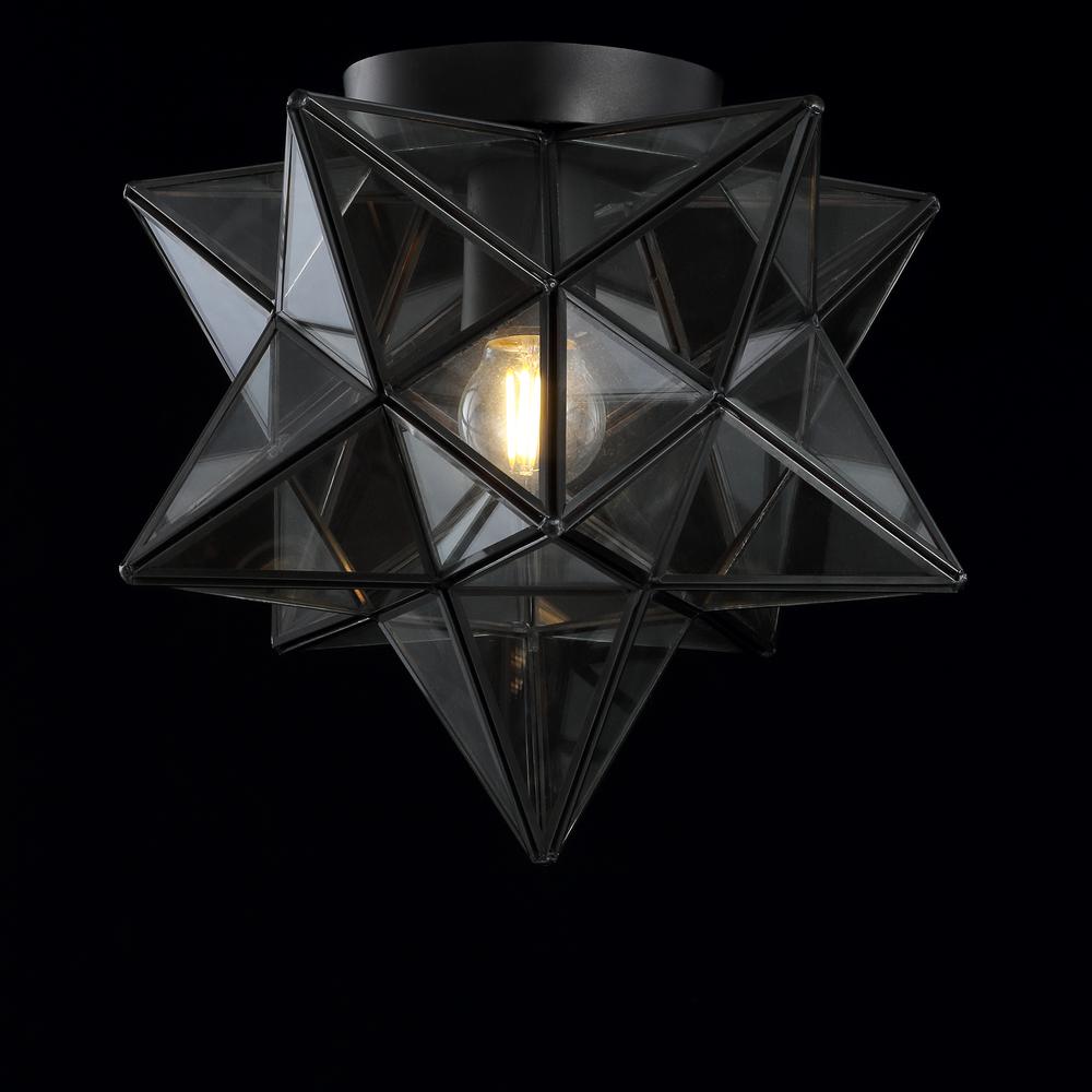 Stella Moravian Star Metal/Clear Glass LED Pendant. Picture 3