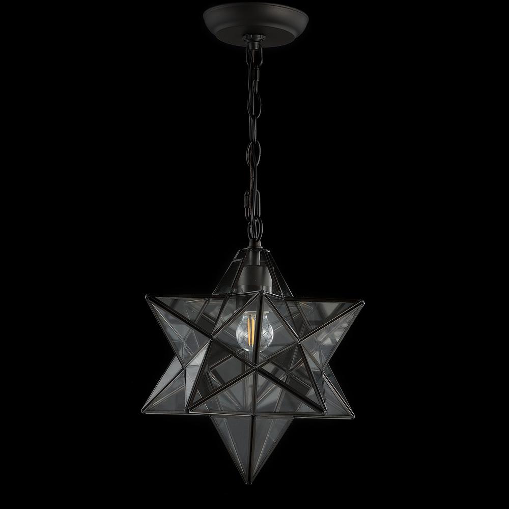 Stella Moravian Star Metal/Clear Glass LED Pendant. Picture 4