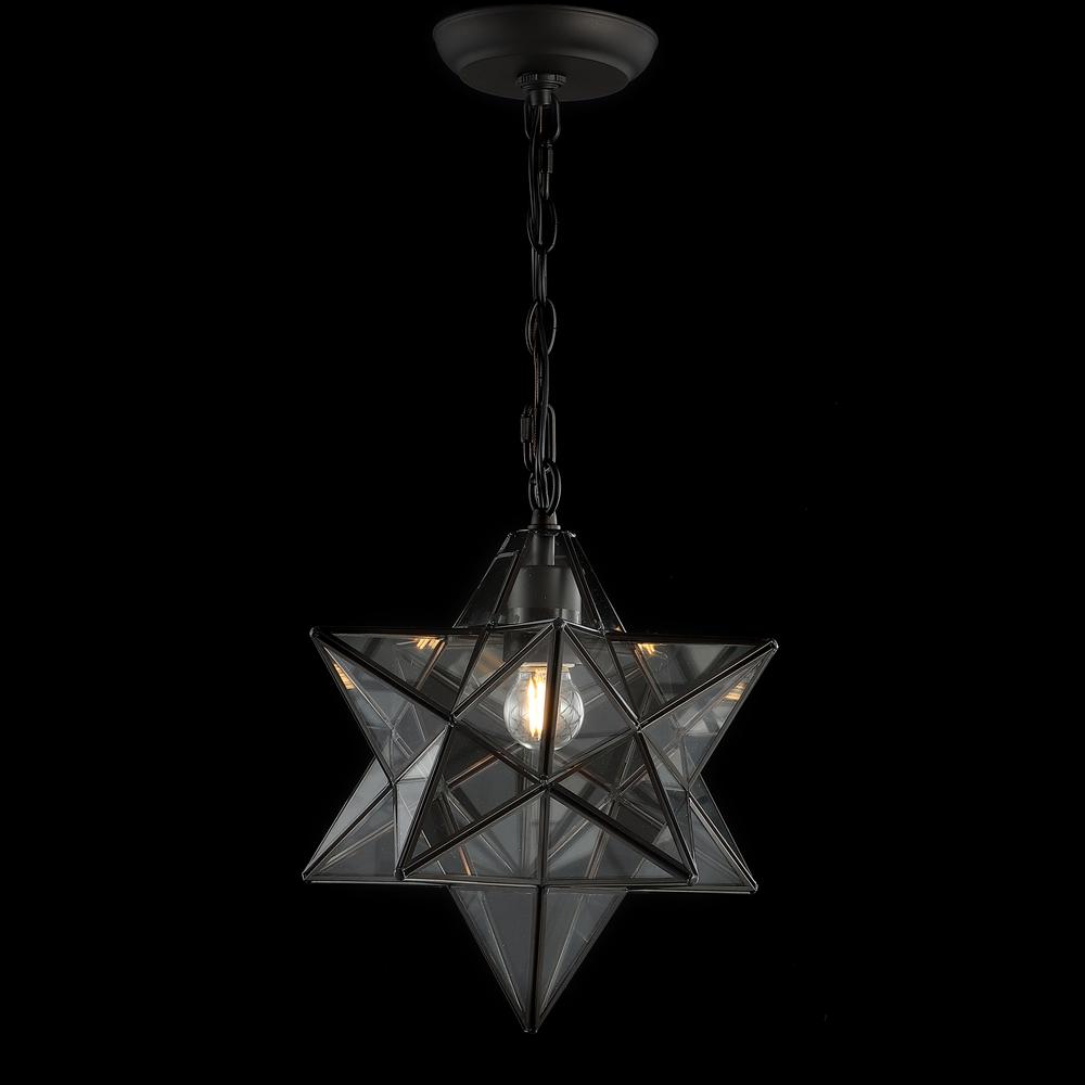Stella Moravian Star Metal/Clear Glass LED Pendant. Picture 3