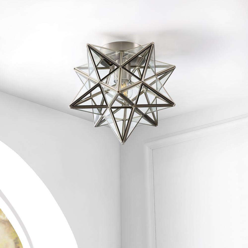 Stella Moravian Star Metal/Clear Glass LED Pendant. Picture 7