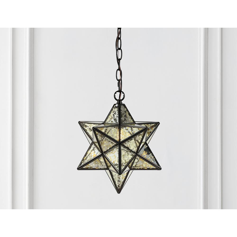 Stella Moravian Star Metal/Clear Glass LED Pendant. Picture 9