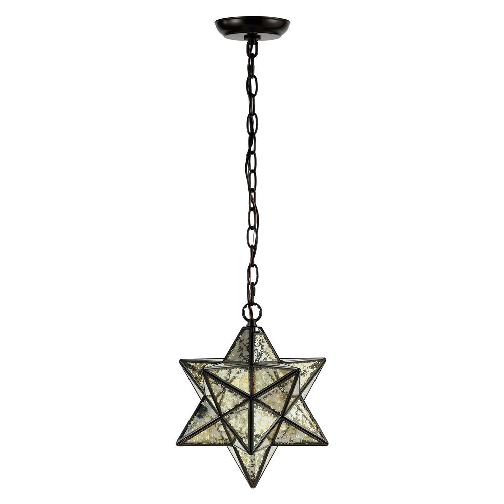 Stella Moravian Star Metal/Clear Glass LED Pendant. Picture 2