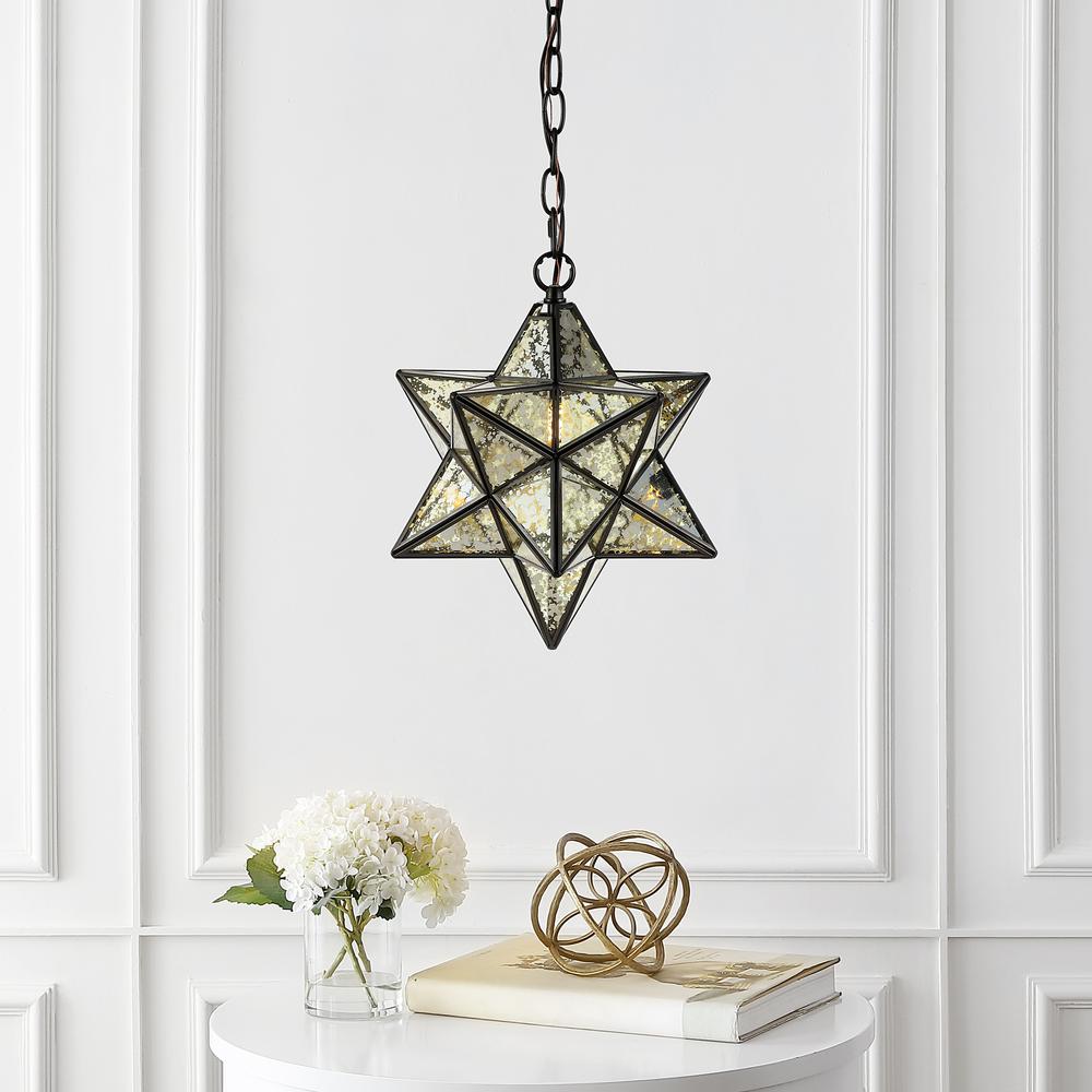 Stella Moravian Star Metal/Clear Glass LED Pendant. Picture 5