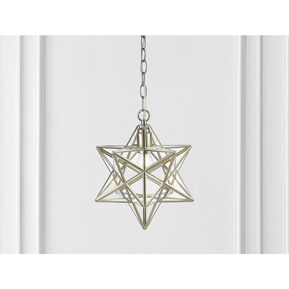 Stella Moravian Star Metal/Clear Glass LED Pendant. Picture 9