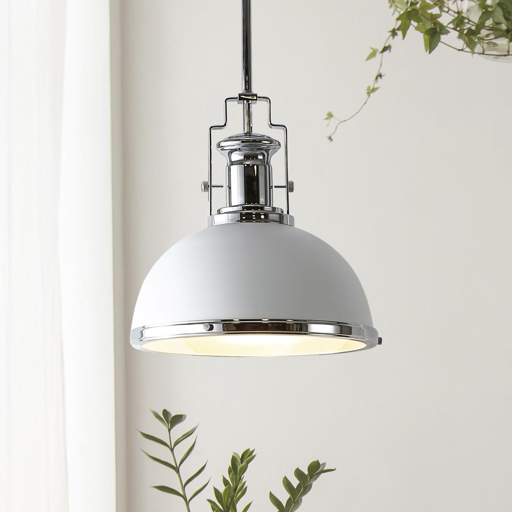 Homer Modern Industrial Iron LED Dome Pendant. Picture 7