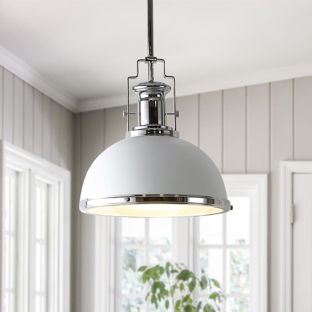 Homer Modern Industrial Iron LED Dome Pendant. Picture 8