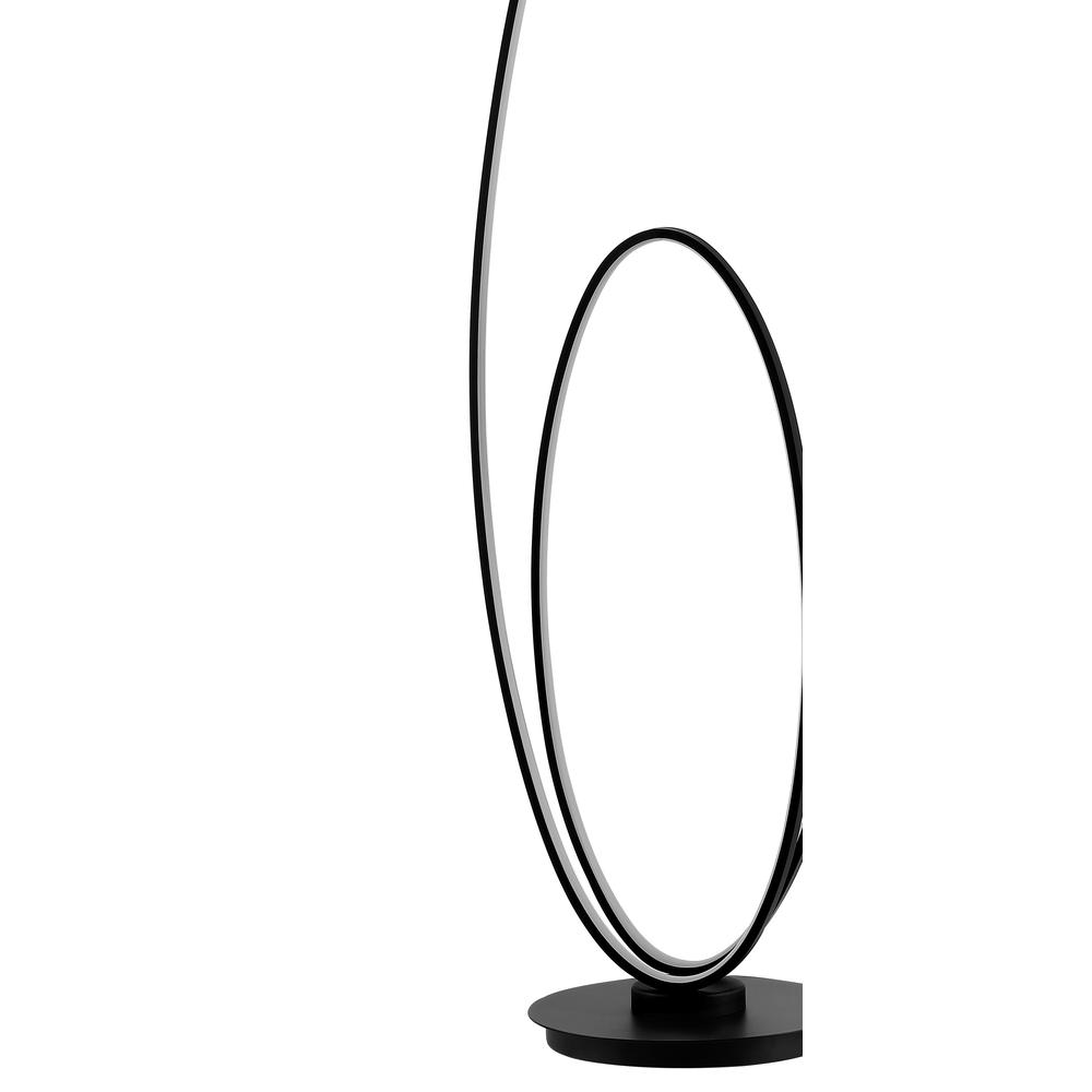 Looper 47" Metal Modern Contemporary Oval Dimmable Integrated LED Floor Lamp, Black. Picture 2