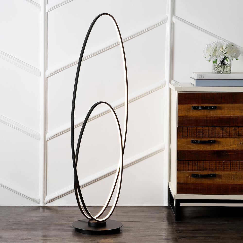Calder Metal Modern Contemporary Oval Dimmable Integrated Led Floor Lamp. Picture 6