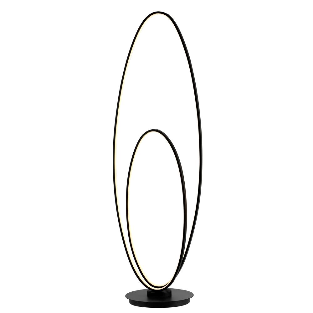 Looper 47" Metal Modern Contemporary Oval Dimmable Integrated LED Floor Lamp, Black. Picture 5