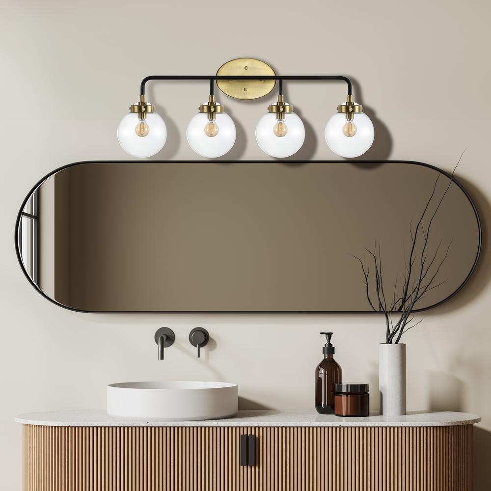 Caleb 4-Light Contemporary Transitional Iron/Glass Led Vanity Light. Picture 3