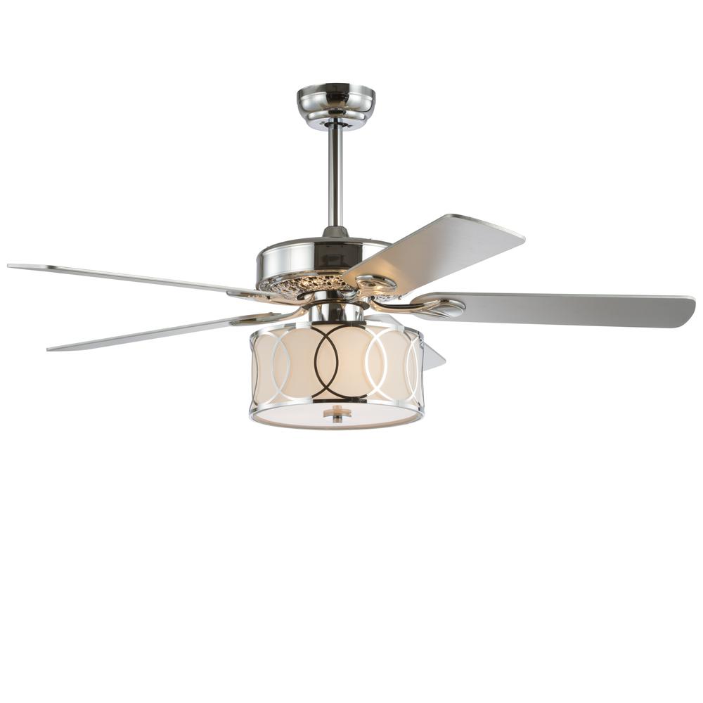 Circe Transitional Glam Drum Shade Led Ceiling Fan With Remote. Picture 5