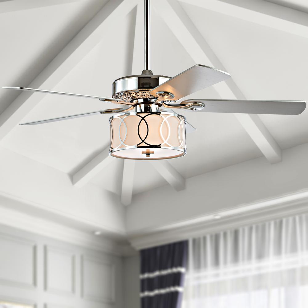 Circe Transitional Glam Drum Shade Led Ceiling Fan With Remote. Picture 10