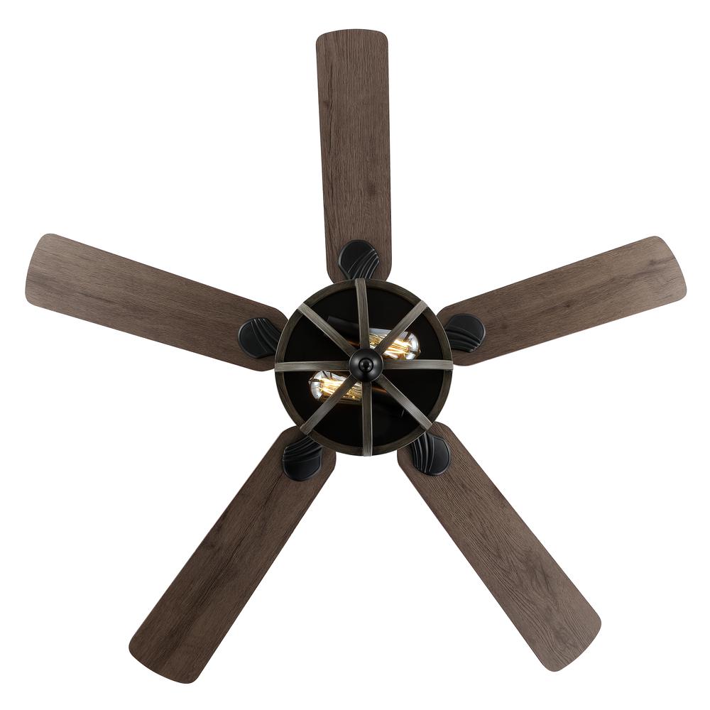 Jasper Farmhouse Industrial Iron Dome Shade LED Ceiling Fan with Remote. Picture 6