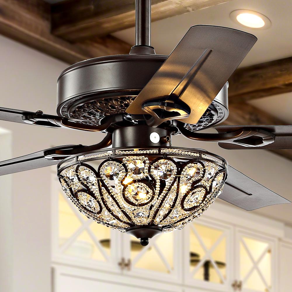 Ali Wrought Iron LED Ceiling Fan with Remote. Picture 9