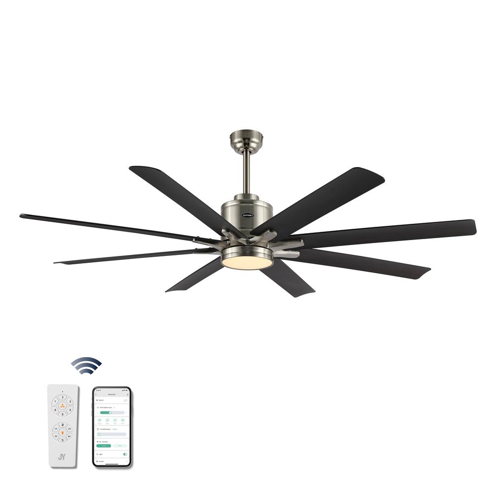 Octo Contemporary Industrial Iron/Plastic Ceiling Fan With Integrated Led Light. Picture 1