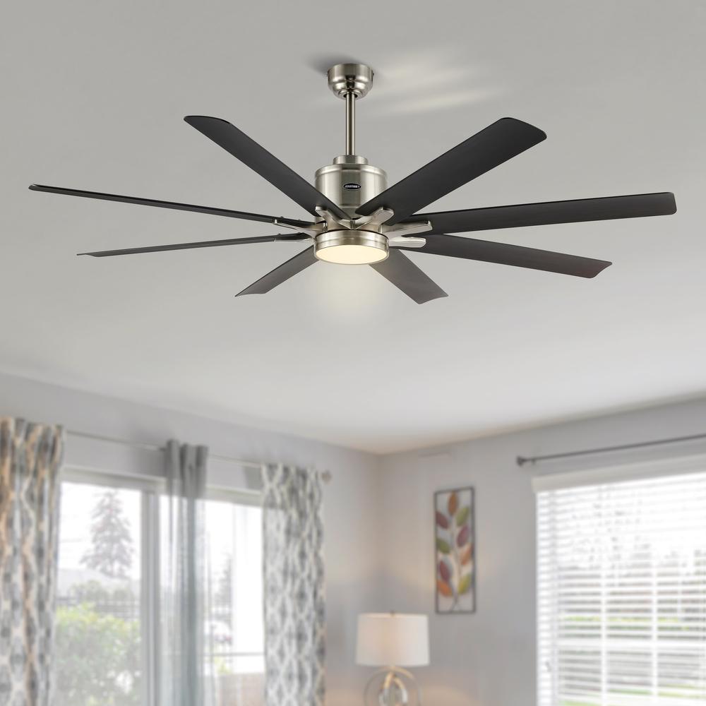 Octo Contemporary Industrial Iron/Plastic Ceiling Fan With Integrated Led Light. Picture 3