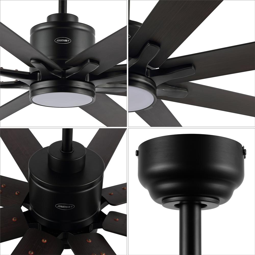 Octo Contemporary Industrial Iron/Plastic Ceiling Fan With Integrated Led Light. Picture 9
