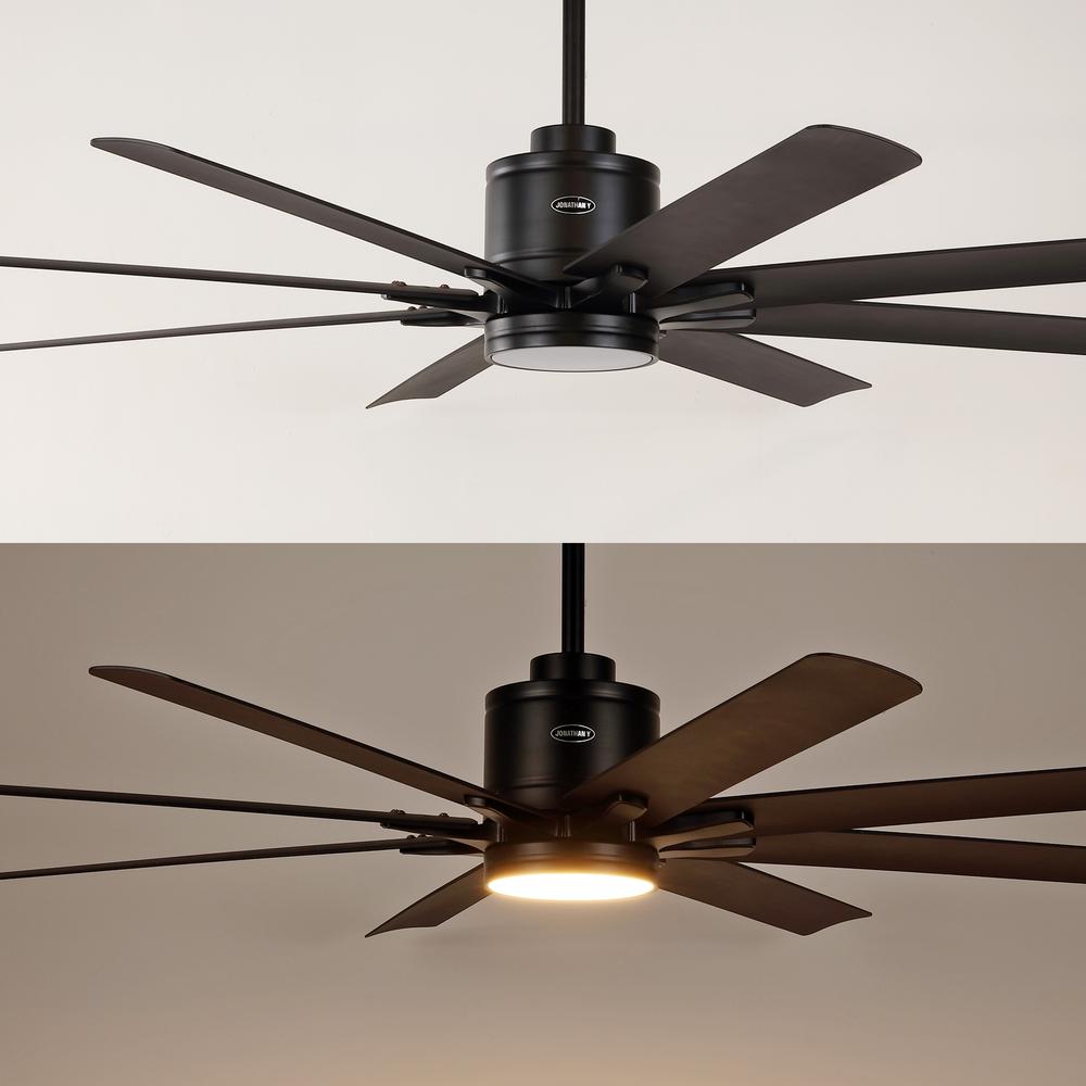 Octo Contemporary Industrial Iron/Plastic Ceiling Fan With Integrated Led Light. Picture 10