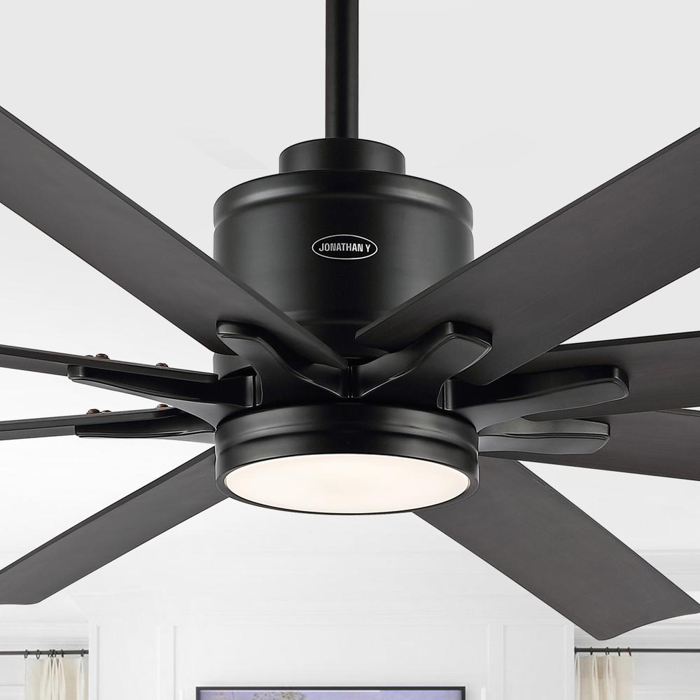 Octo Contemporary Industrial Iron/Plastic Ceiling Fan With Integrated Led Light. Picture 2