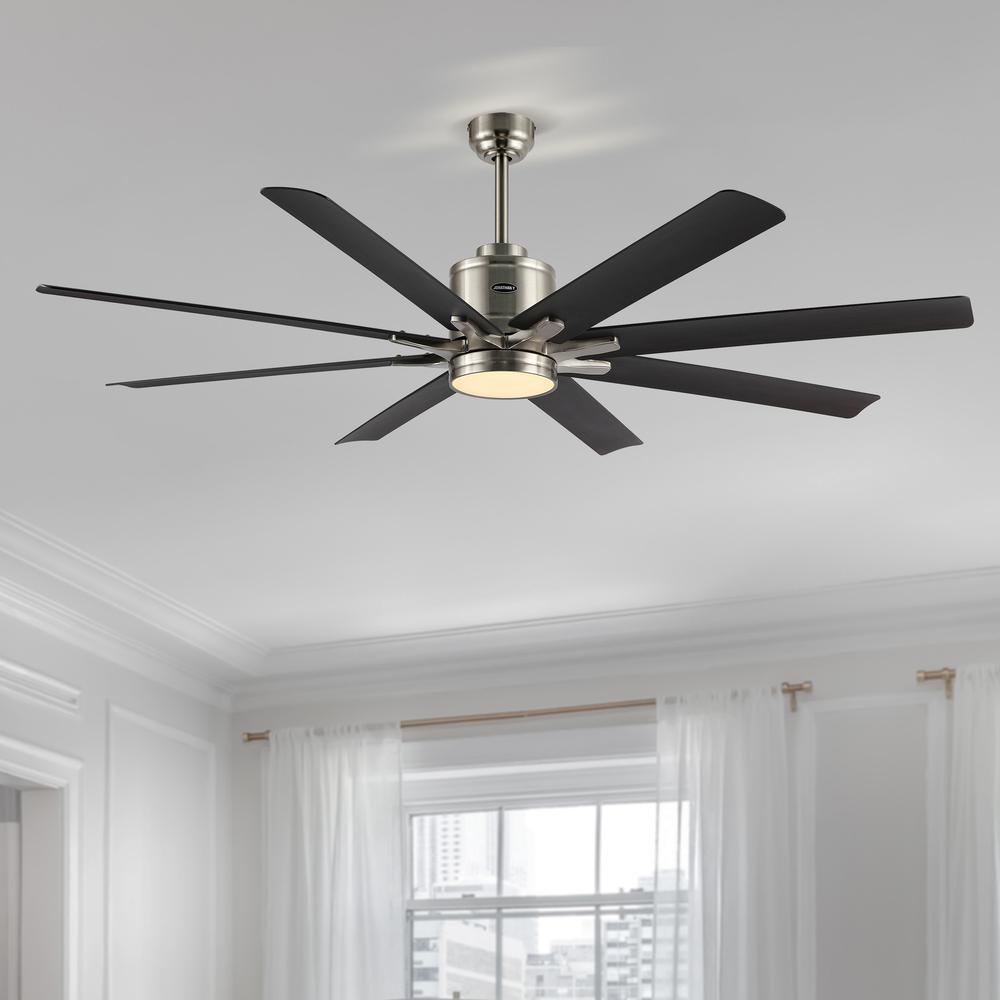Octo Contemporary Industrial Iron/Plastic Ceiling Fan With Integrated Led Light. Picture 3