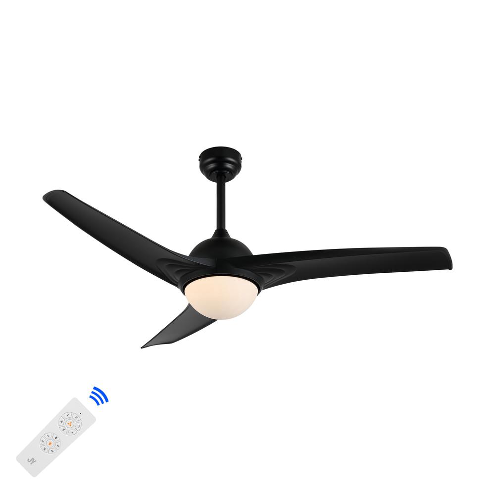 Sully Contemporary Industrial Iron/Plastic Integrated Led Ceiling Fan. Picture 12