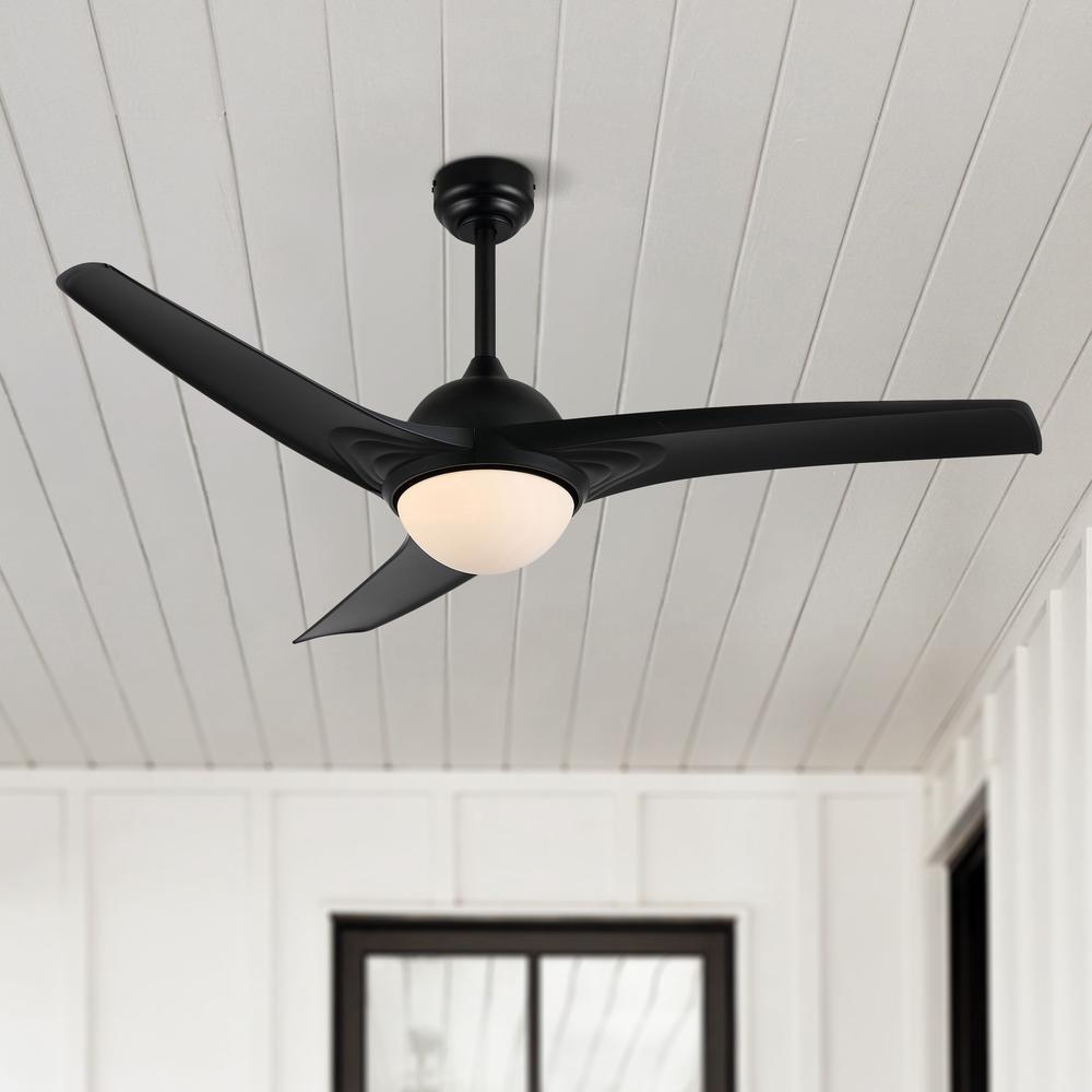 Sully Contemporary Industrial Iron/Plastic Integrated Led Ceiling Fan. Picture 14