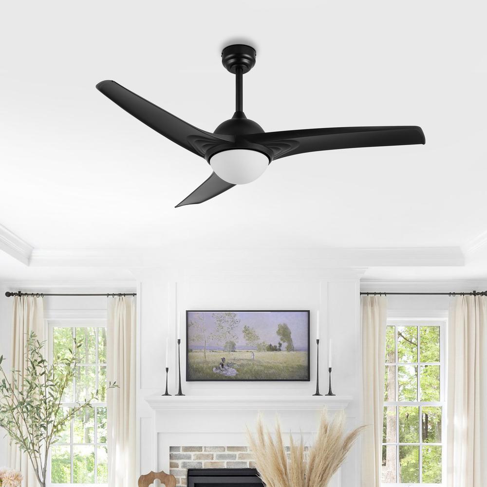 Sully Contemporary Industrial Iron/Plastic Integrated Led Ceiling Fan. Picture 9