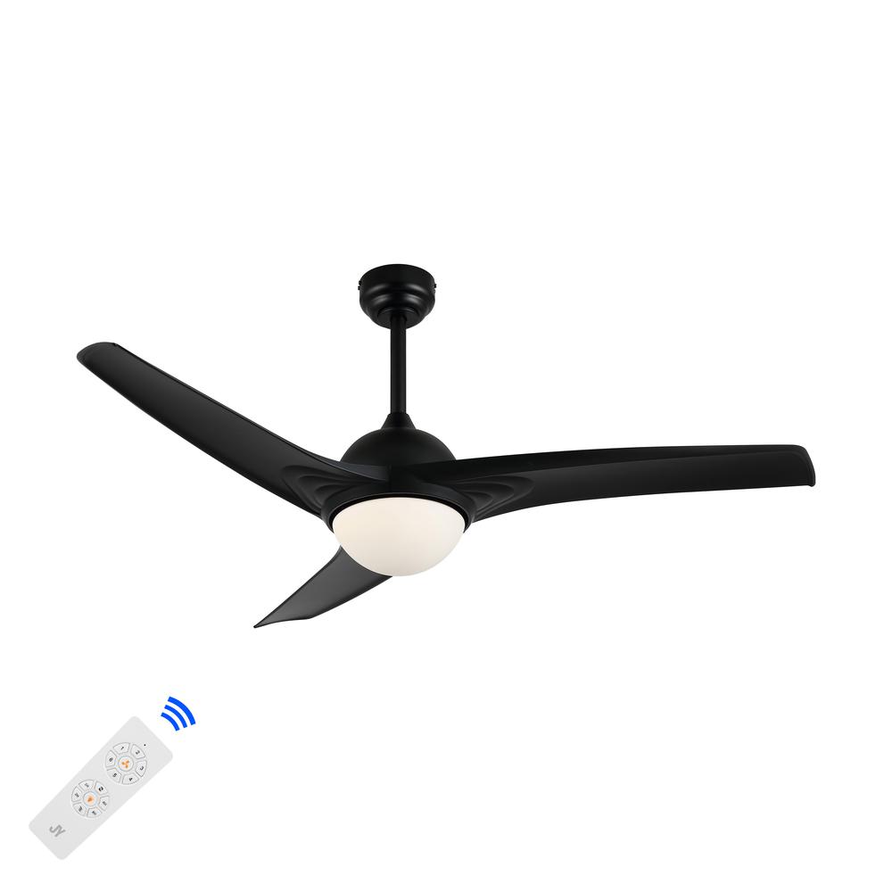 Sully Contemporary Industrial Iron/Plastic Integrated Led Ceiling Fan. Picture 1