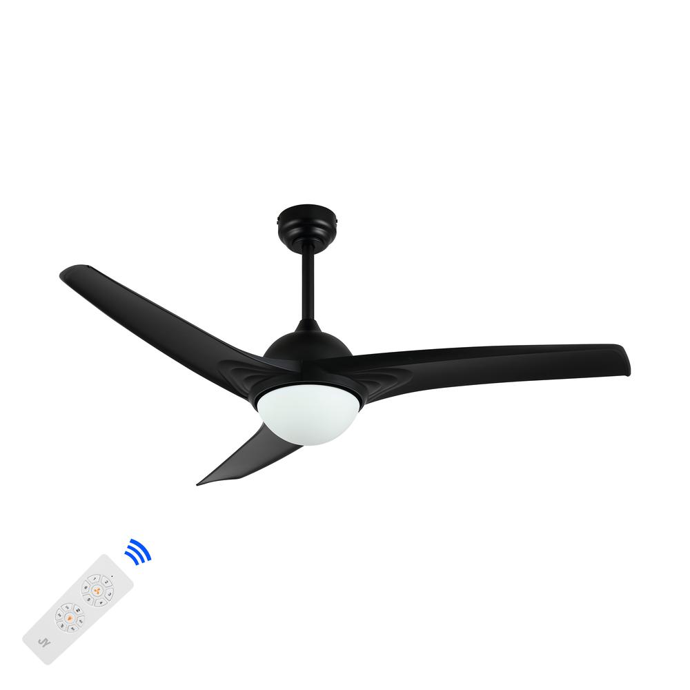Sully Contemporary Industrial Iron/Plastic Integrated Led Ceiling Fan. Picture 3