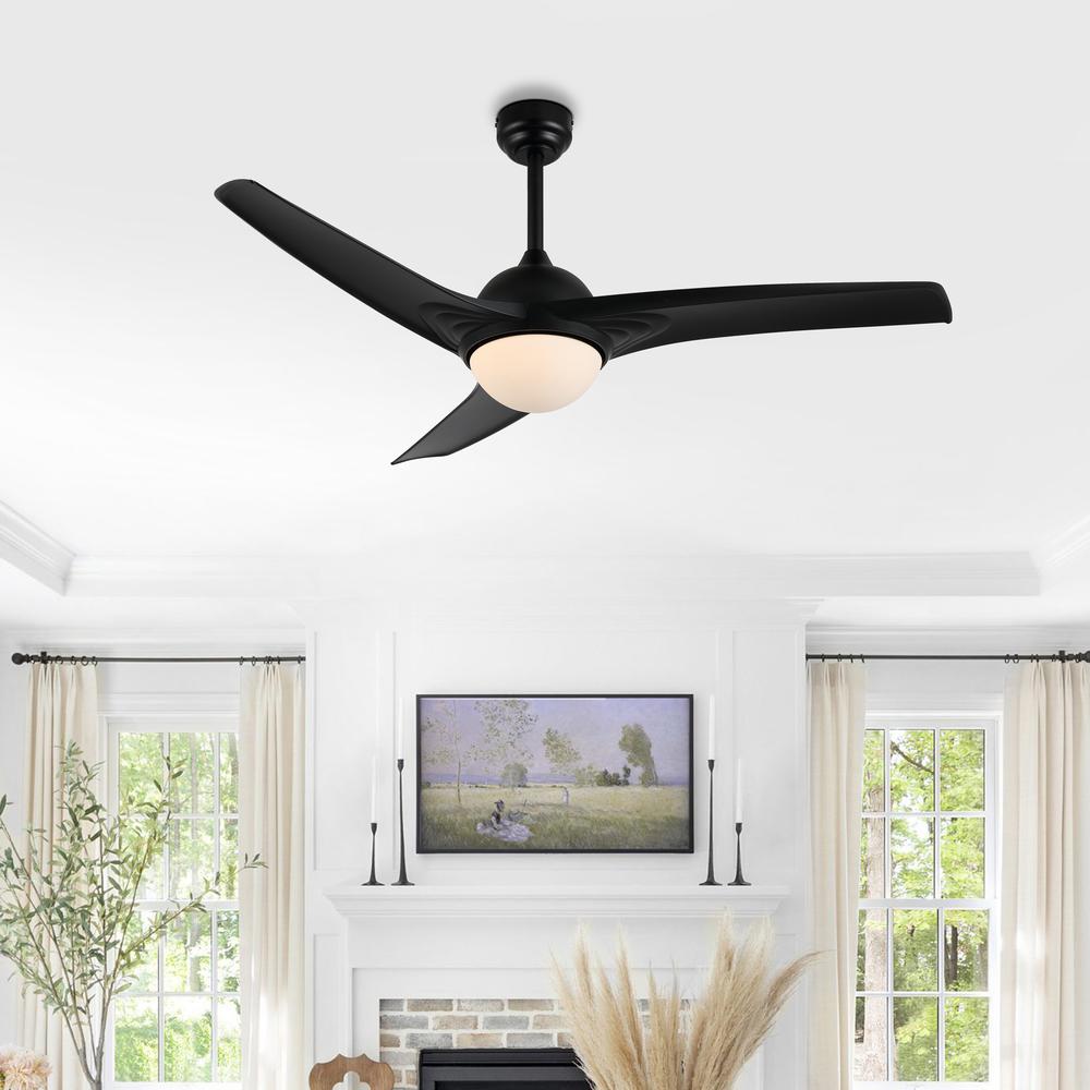 Sully Contemporary Industrial Iron/Plastic Integrated Led Ceiling Fan. Picture 8